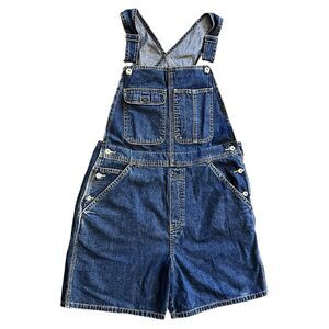 Vintage Old Navy Jeans 90s Denim Shortalls y2k Overall Shorts Carpenter LG